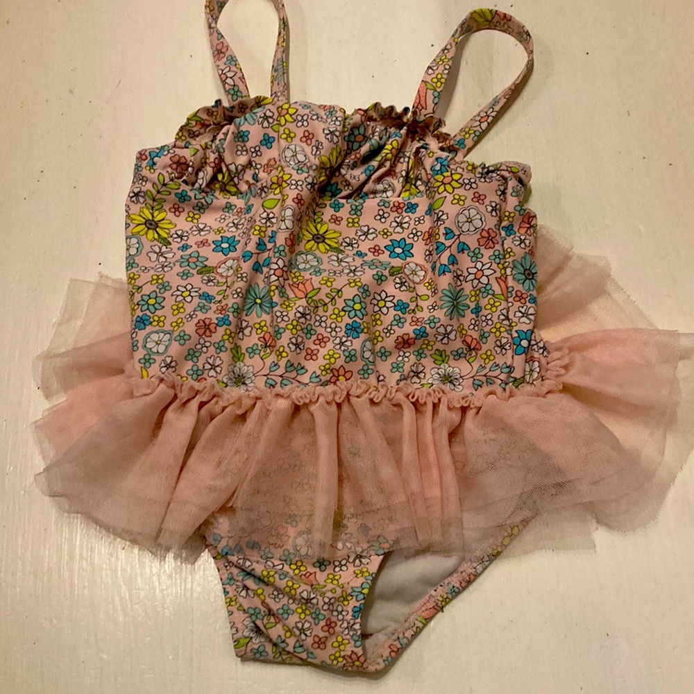 One piece tutu swim suit, size 4